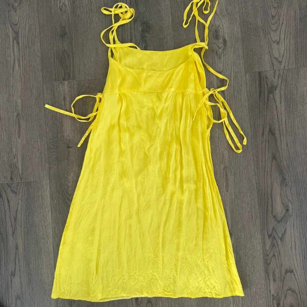 Adriana Iglesias Silk Road Silk Y2K Slip Dress Yellow Size XS - Could Fit Small - Picture 2 of 5